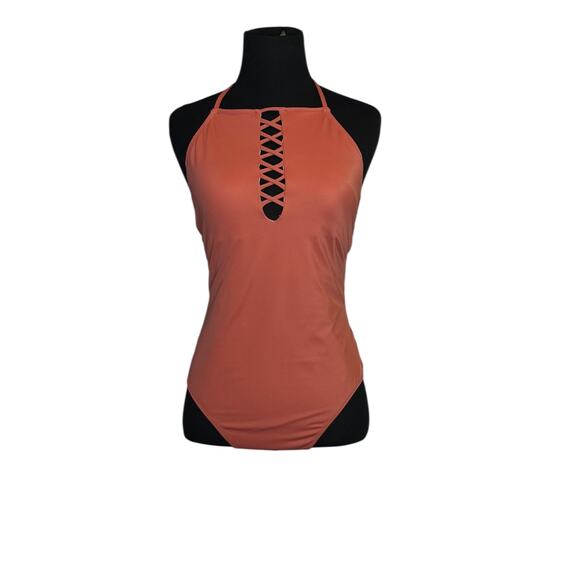 Victoria's Secret Pink Criss Cross Front Swim One Piece Bathing Suit size M - Picture 7 of 15